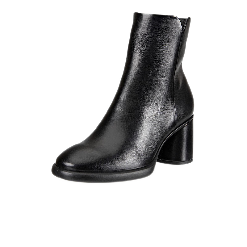 ECCO爱步女鞋秋冬新款时尚舒适侧拉链短筒时装靴粗跟女靴222613