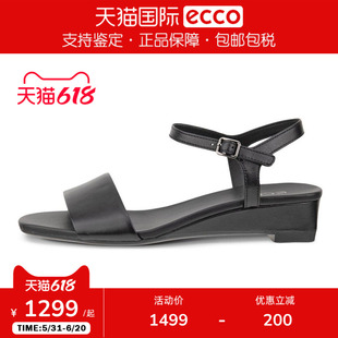 Ecco/爱步女鞋时装凉鞋 26夏季新款一字带坡跟通勤凉鞋 238313