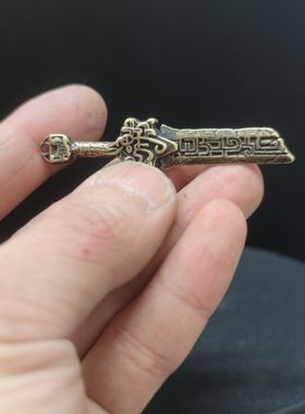 黄铜简约残剑吊坠男潮霸气个性断剑项链女时尚礼物项链男帅气吊坠