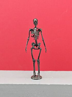 黄铜做旧 骷髅 可调节仿真人体骨骼骨架摆设恐怖桌面模型手办摆件