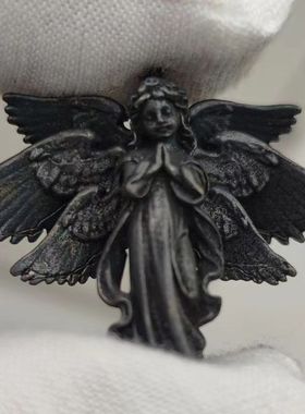 情侣毛衣链吊坠铜祈祷天使项链