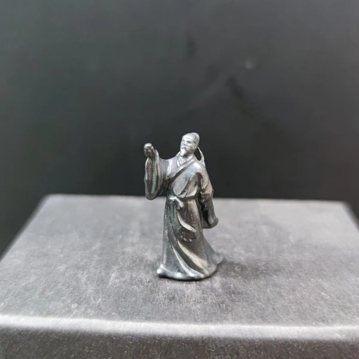 黄铜微缩古风诗人造景摆件