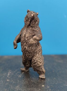 黄铜做旧棕熊大黑熊东北黑瞎子站立北极熊仿真动物桌面摆模型摆件