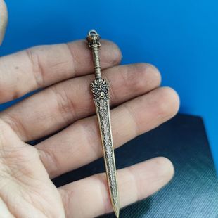 黄铜金属超级迷你封神汉剑纣王帝乙剑模型武器钥匙扣挂件挂饰玩具