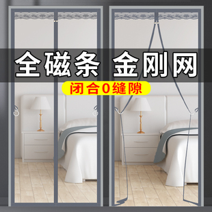 磁性新款 全磁条门帘防蚊免打孔家用夏季 防蝇纱帘纱门磁吸透明纯色