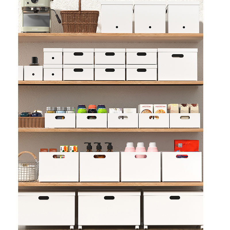 书架可移动收纳箱带盖直角收纳盒