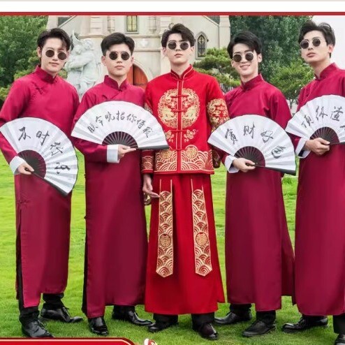 伴郎服中式结婚礼服中国风复古