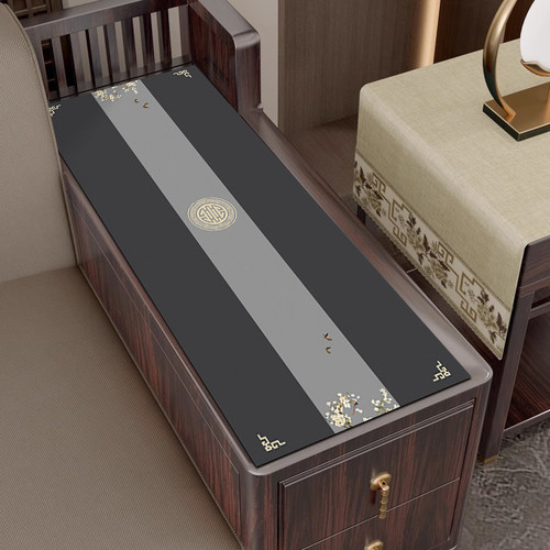 新中式复古沙发扶手垫防滑防尘红木实木家具两侧垫吸水垫四季通用