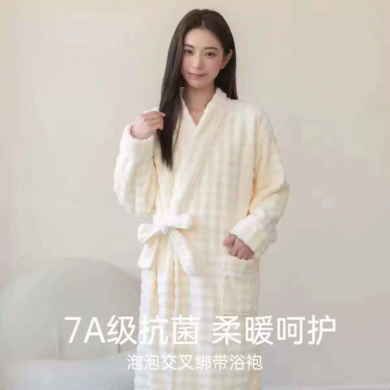 2026新款浴袍女可穿式浴巾珊瑚绒吸水速干洗完澡穿的浴衣四季通用