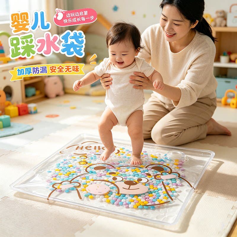 婴儿踩水袋拍拍水垫爬爬垫小月龄宝宝学爬行消耗体力神器早教玩具