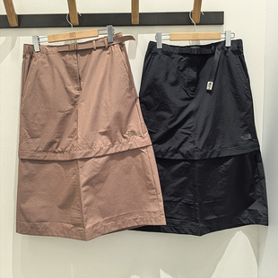 25春夏TheNorthFace北面户外时尚 防风防泼溅可拆卸长裙短裙女8C59