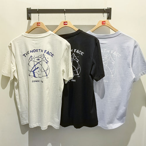 2025春夏新款TheNorthFace北面户外纯棉小熊短袖T恤男女同款8EYN