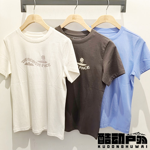 26春夏新款TheNorthFace北面户外舒适透气印花纯棉短袖T恤女8JSM
