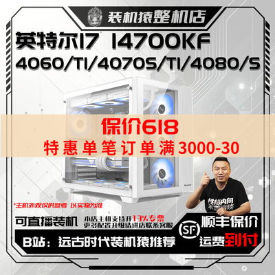 保价618 I7 14700KF+七彩虹4060 4070S 4080 显卡台式电脑主机B站