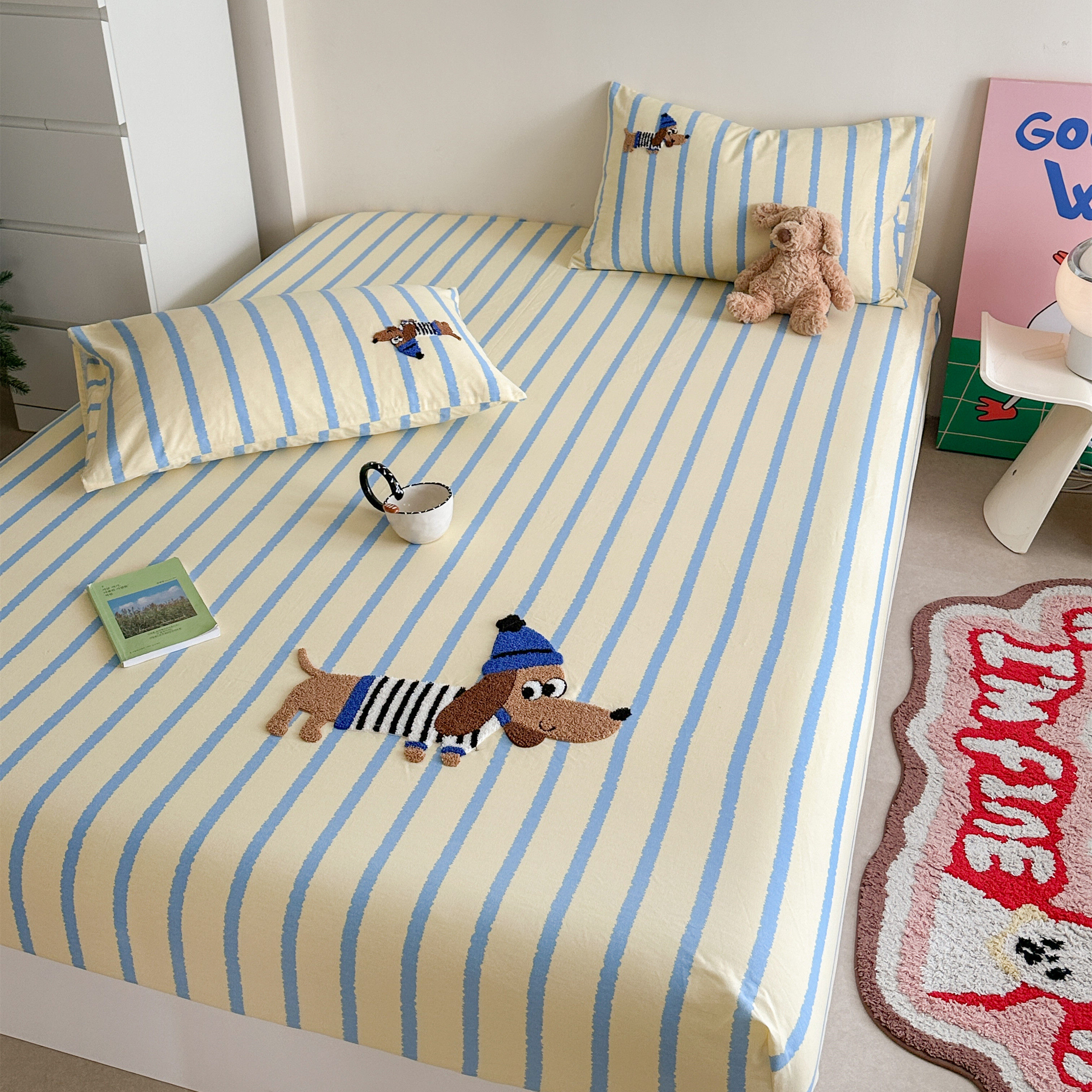 卡通秋冬加厚纯棉磨毛床笠单件2025新款100全棉床罩床垫套保护