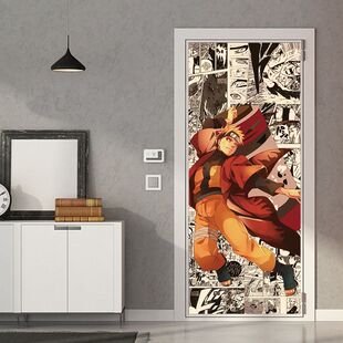 火影忍者动漫自粘衣柜翻新宿舍男海报墙贴壁纸学生寝室卧室门贴纸