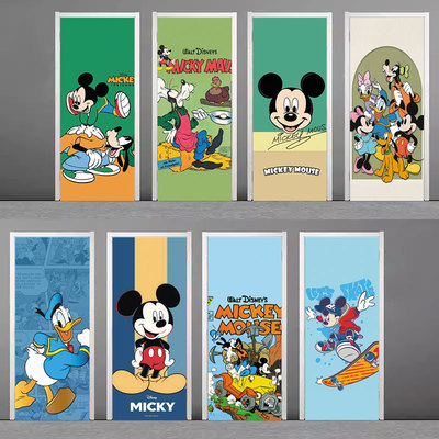 迪斯尼米奇门贴纸整张自粘翻新