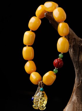 天然蜜蜡随型手链11*12mm原创DIY