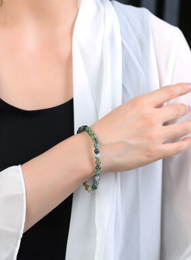 水草玛瑙手链6mmDIY男女款时尚手