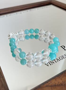 【天青等雨】天然天河石白水晶清