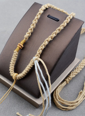 藏式风吊坠绳手搓棉线编织项链绳