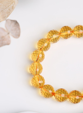 高透压电切面黄水晶手链10mm巴西