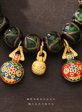 雍香老秦香灰琉璃手串绿色香灰一