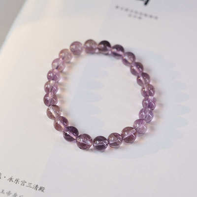 山西五台轻奢气质紫水晶素圈手链