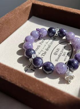 【莫奈的紫】天然紫色祖母晶手串