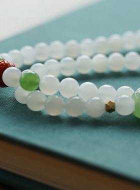 新疆和田玉青海料6mm多圈手串DIY