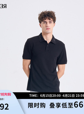 RARE威雅男装2026夏季新款商务休闲POLO衫男珠地黑色翻领短袖T恤
