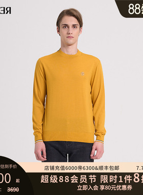 RARE威雅男装 秋冬新款羊毛衫舒适保暖针织毛衣 男士黄色长袖毛衫