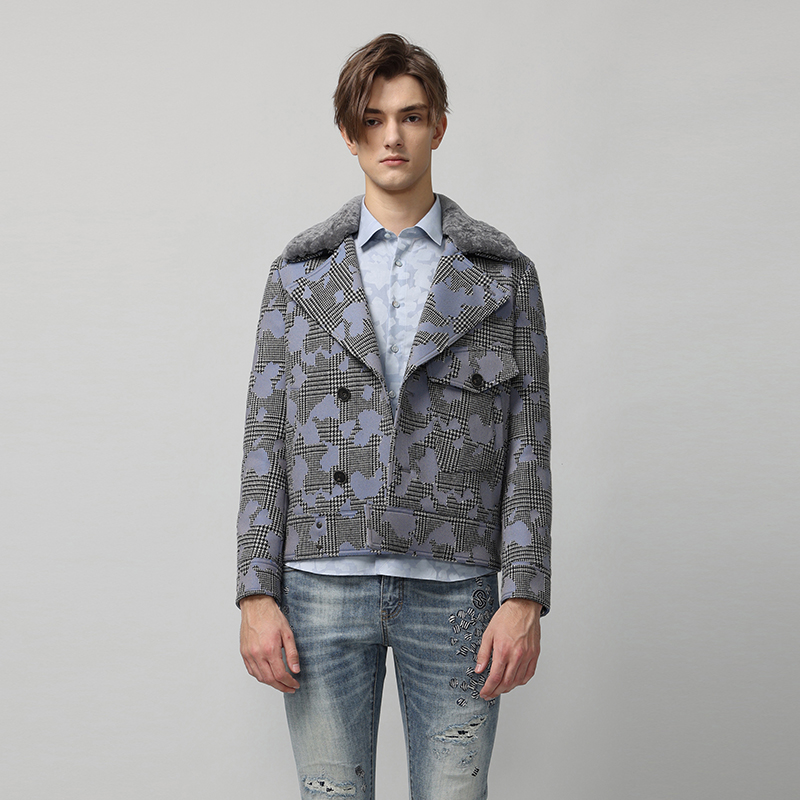 威雅短款大衣RARE不规则千鸟格