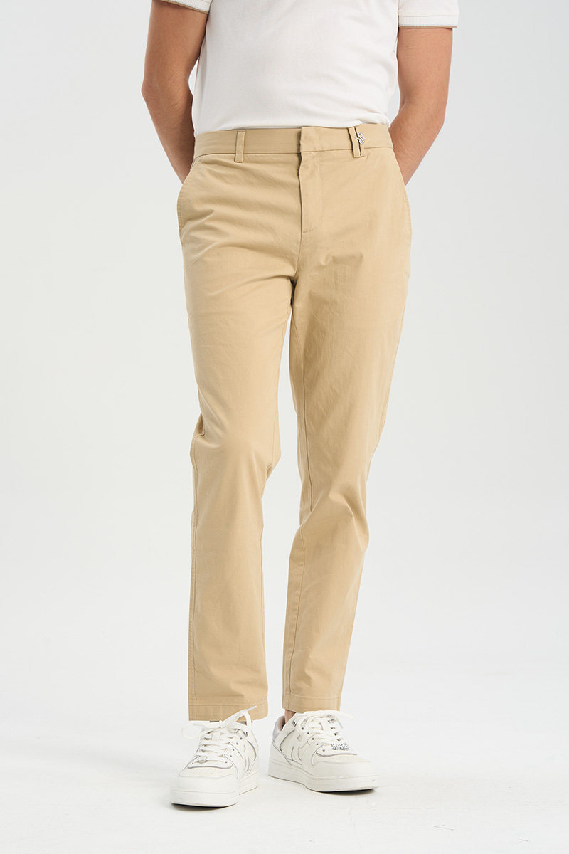 RARE威雅男裤夏季新款 棉弹卡其色薄款透气裤子 男士休闲裤