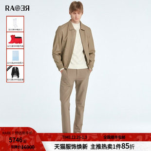 翻领男士 潮流合体卡其色经典 皮衣 秋冬新款 RARE威雅男装