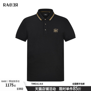 珠地网眼 款 RARE威雅夏季 T恤 飞狮绣花黑色polo衫 翻领短袖