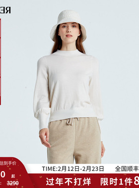 RARE威雅女装 秋冬新款白色半高领女士长袖毛衣 RR2236241348
