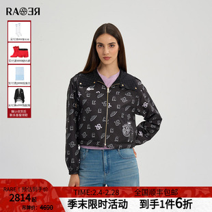 情侣款RARE威雅女装2025秋冬新款IP系列双面穿黑色休闲外套夹克女
