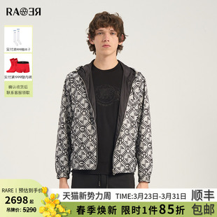 休闲外套男士 新款 轻薄双面穿印花连帽夹克 夏季 RARE威雅男装