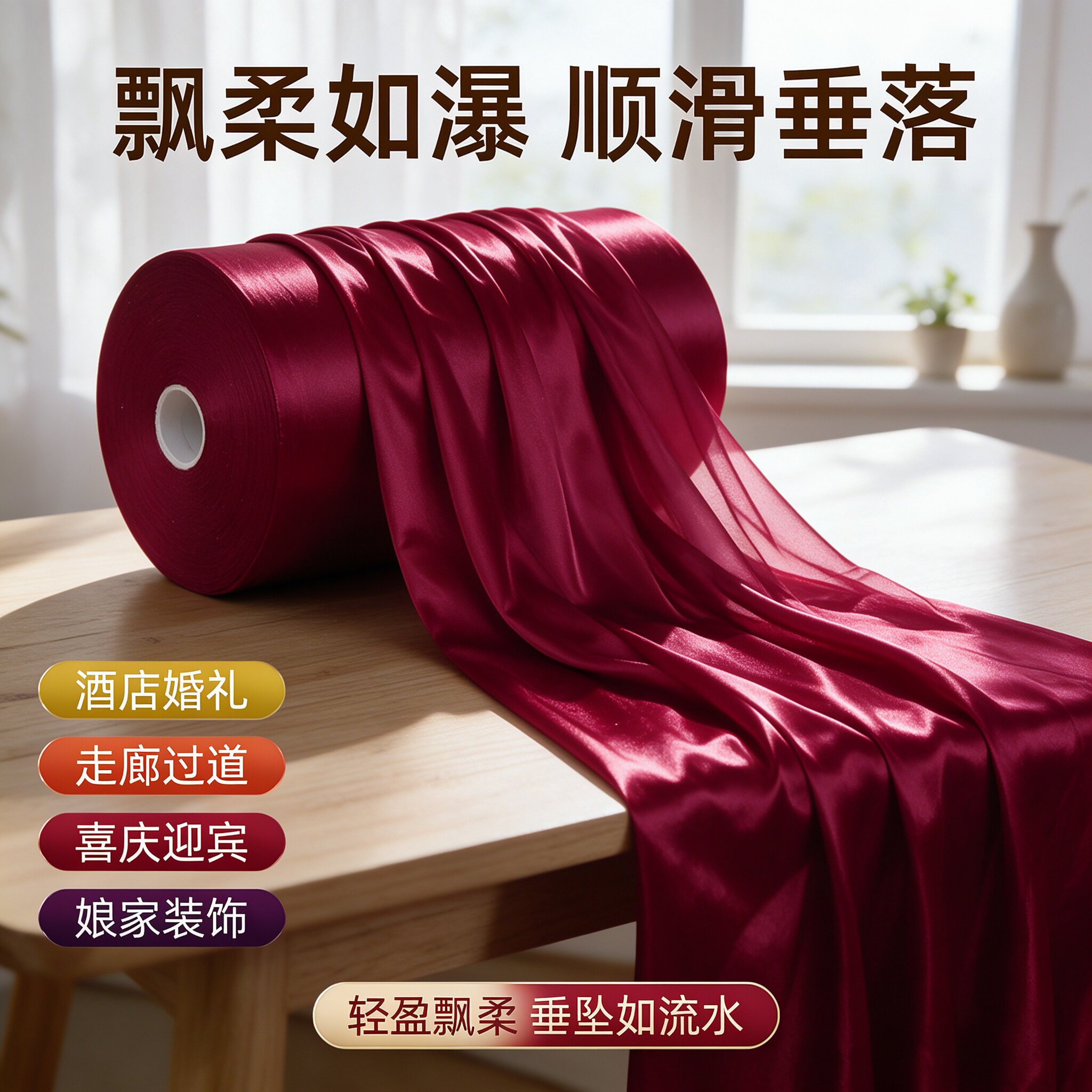 婚房布置装饰婚庆红色酒店迎宾套装中式婚礼喜事现场吊顶纱幔布