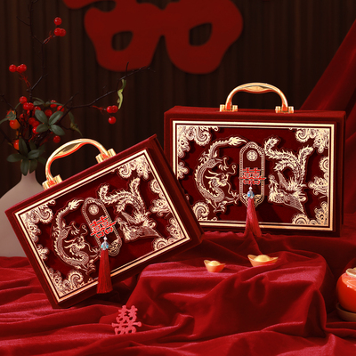 订婚礼金盒彩礼钱盒子提亲盒彩礼箱结婚10万聘礼金高档盒装现金箱