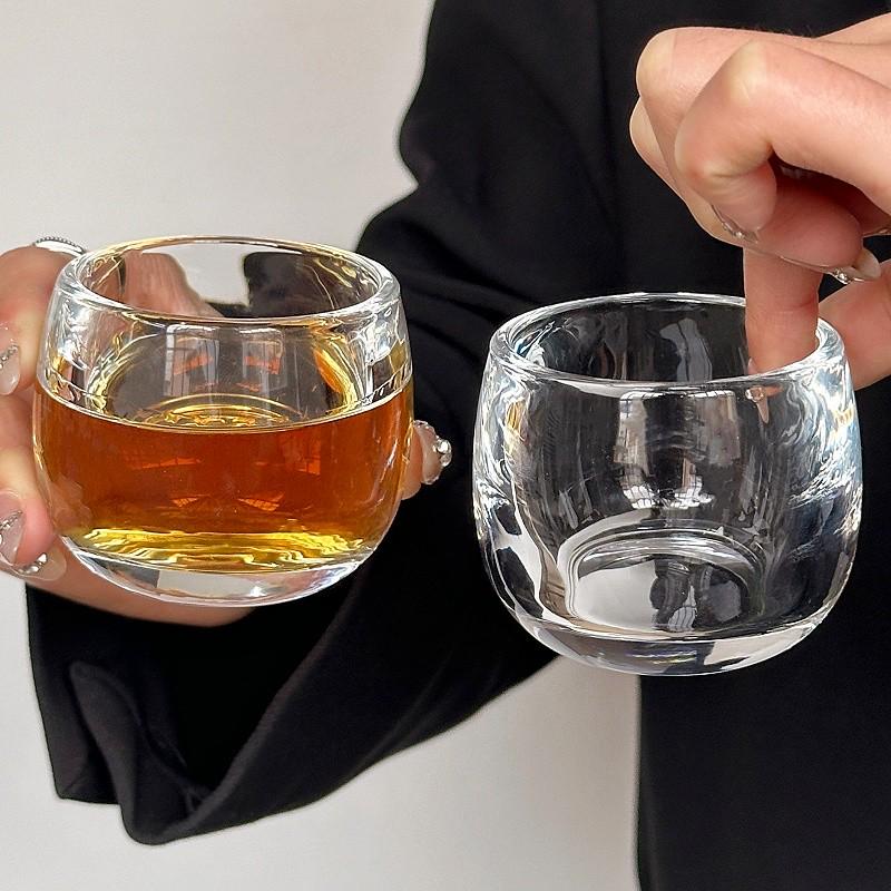加厚水晶玻璃主人杯小茶杯品茗杯单杯透彻精致高档杯子茶具小酒杯