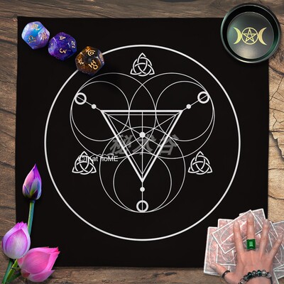 三角结凯尔特结星空布塔牌罗桌布绒布推牌布罗牌塔祭坛仪式布台布