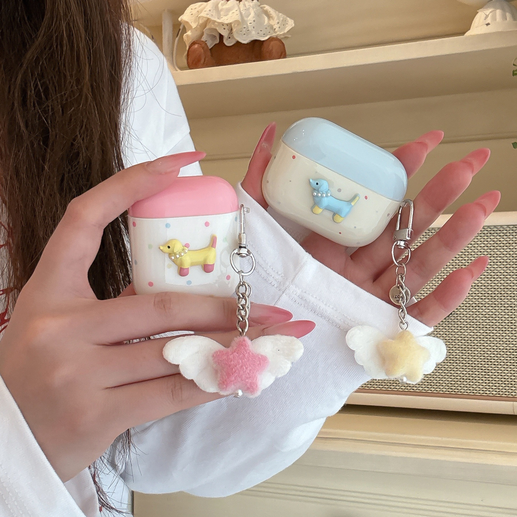 可爱腊肠狗airpods4保护套苹果耳机保护壳AirPodsPro2耳机套AirPods1/2代蓝牙耳机壳pro2耳机保护壳