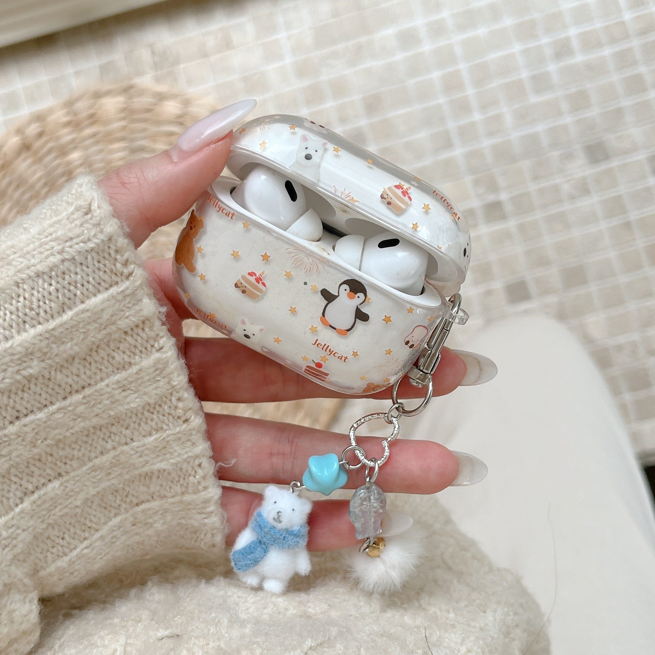 可爱小动物airPodsPro3保护套AirPods4代耳机保护壳pro2代无线蓝牙耳机套airpod1/2代保护壳女生可爱耳机包