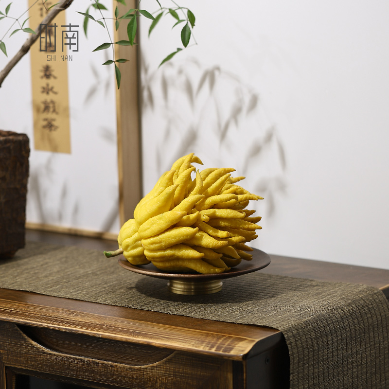 时南胡桃木高脚佛手摆放盘高颜值
