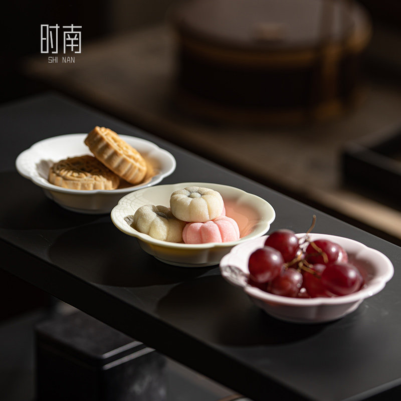 花边水果糕点托盘古风茶点盘精致下午茶甜品小吃碟零食干果摆放盘