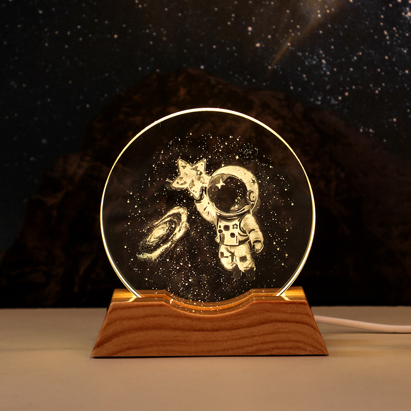 发光宇航员星空水晶小夜灯
