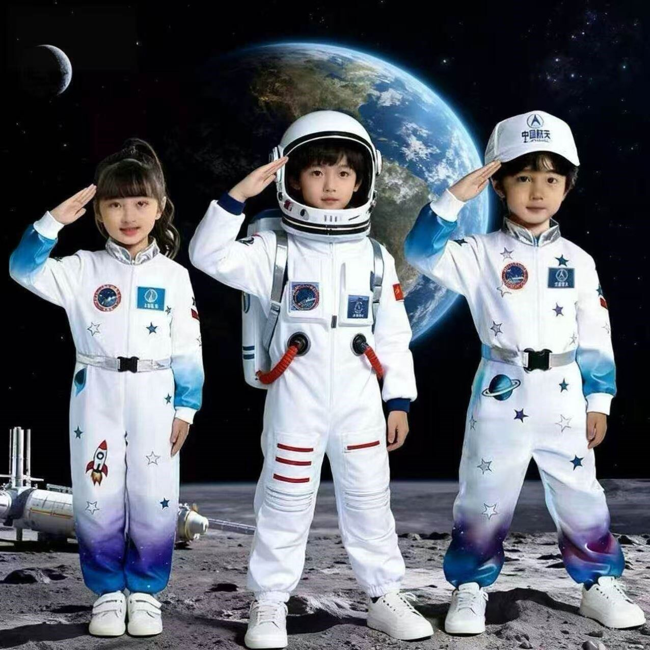 儿童宇航员太空表演连体服