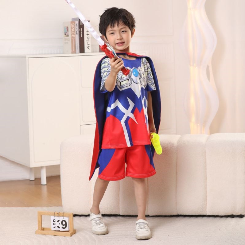 赛罗奥特超人衣服男童短袖套装迪迦男孩速干夏季T恤透气cosplay服